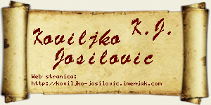 Koviljko Jošilović vizit kartica